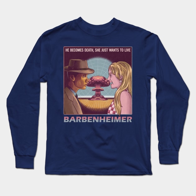 Barbenheimer Long Sleeve T-Shirt by Kerambawesi